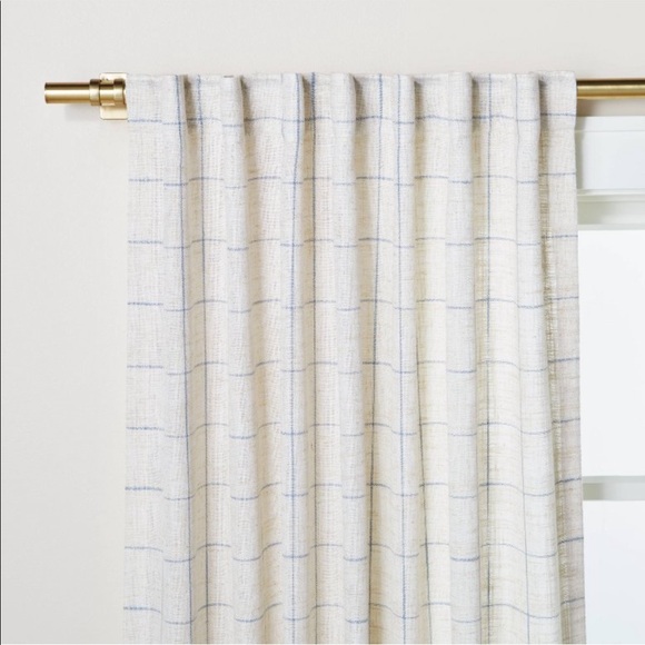 Set of 2 Hearth & Hand Magnolia 95” Modest Windowpane Plaid Curtain Panels - NEW - Picture 1 of 7